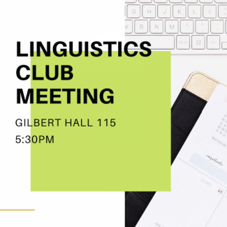 Linguistics Club Meeting Image of keyboard and notebook